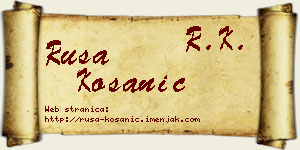 Rusa Kosanić vizit kartica